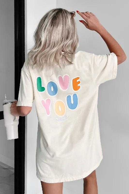 Trendy Street Style "Hey You" Graphic T-Shirt (Ivory)