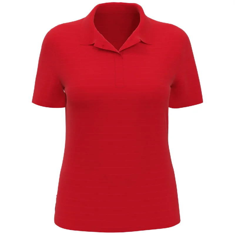 Women's Date Night Outfit Callaway Women's Salsa Red Eco Horizontal Textured Polo