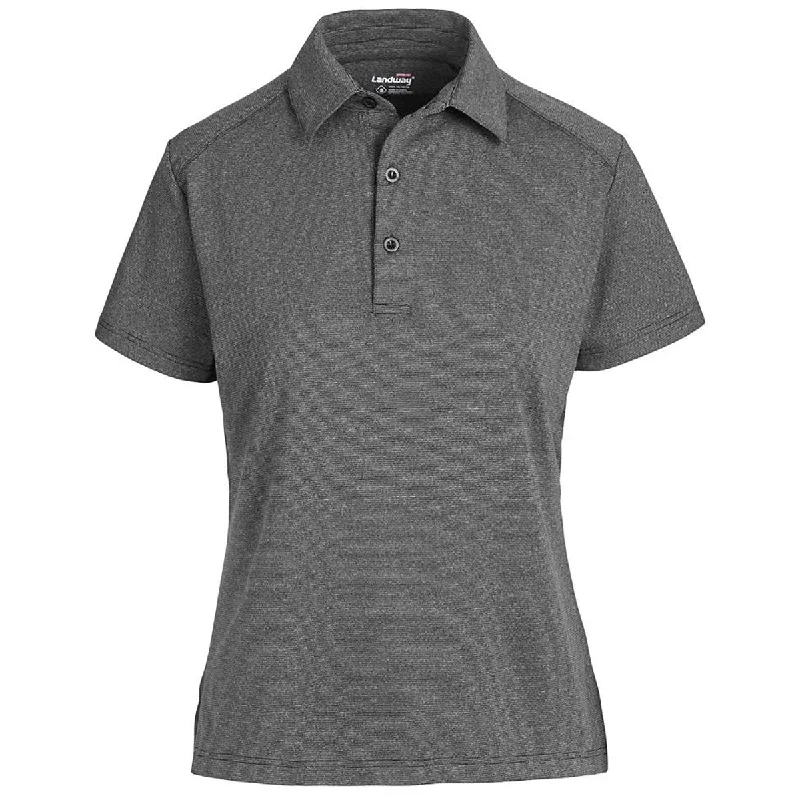 Women's Clothing Landway Women's Heather Charcoal Reflex High Performance Polo