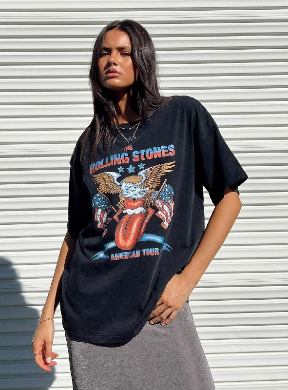 Clothing Brands The Rolling Stone American Tour Oversized Tee Black