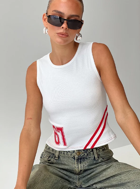 Relaxed Style Fast 67 Tank Top White / Red