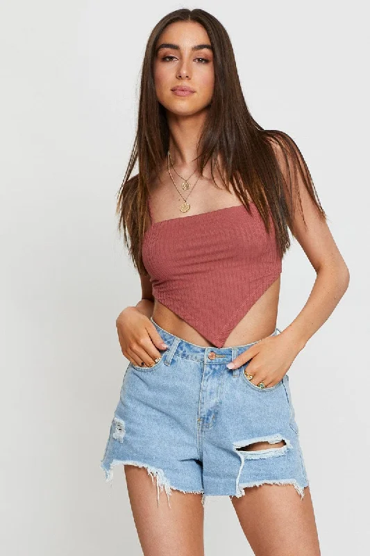 Casual Chic Brown Crop Top