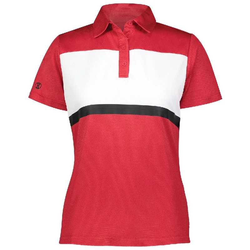 Women's Seasonal Garments Holloway Women's Scarlet/White Prism Bold Polo