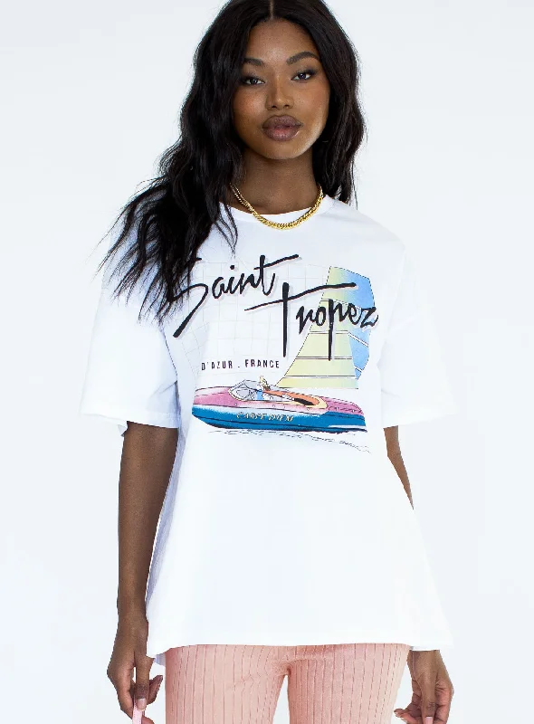 Women's Comfortable Garments Saint Tropez White Tee