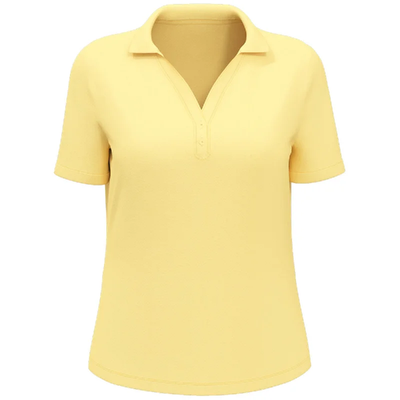 Women's Functional Outfit For Outdoor Activities Callaway Women's Banana Cream Micro Texture Polo