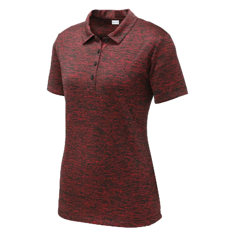 Casual Attire For Women Sport-Tek Women's Red-Black Electric PosiCharge Electric Heather Polo