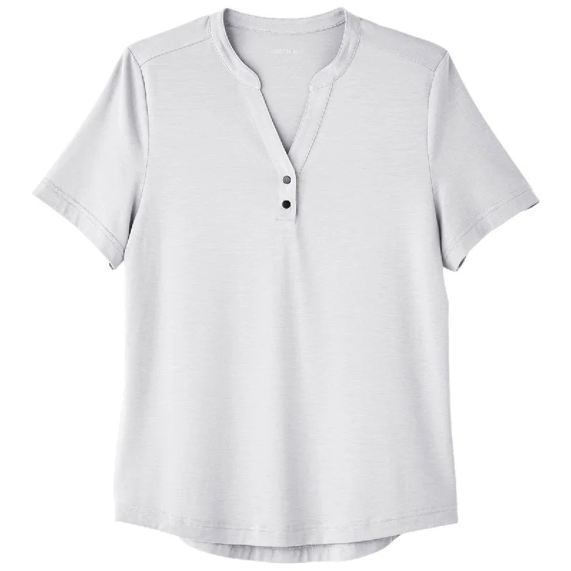 Women's Vacation Garments North End Women's Platinum Jaq Snap-Up Stretch Performance Polo