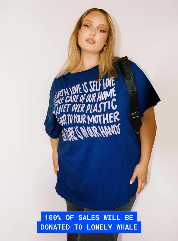 Discount Price Be Kind Charity Oversized Tee Blue Curve