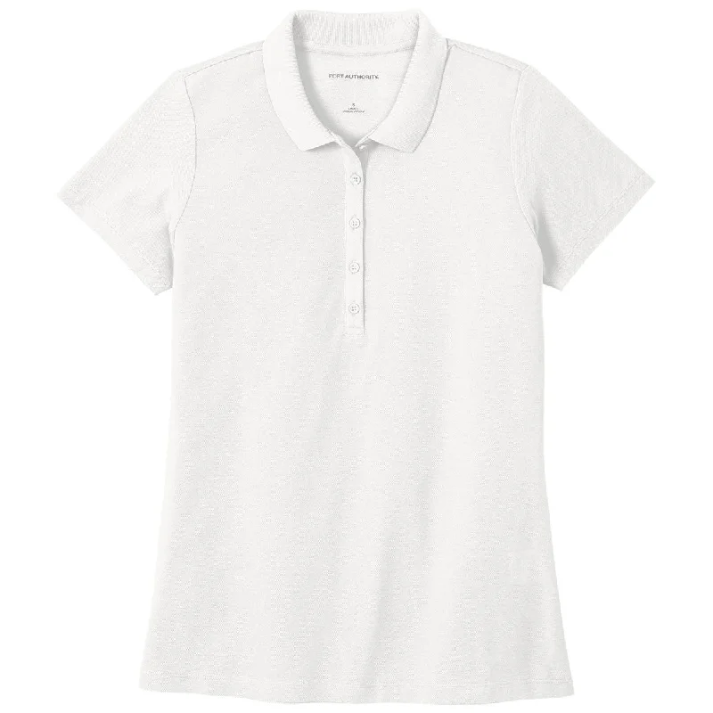 Women's Garments Port Authority Women's White SuperPro React Polo