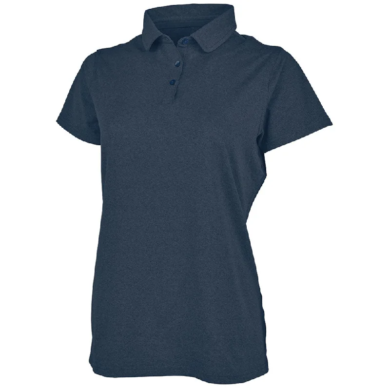 Women's Elegant Evening Outfit Charles River Women's Heather Navy Heathered Eco-Logic Stretch Polo