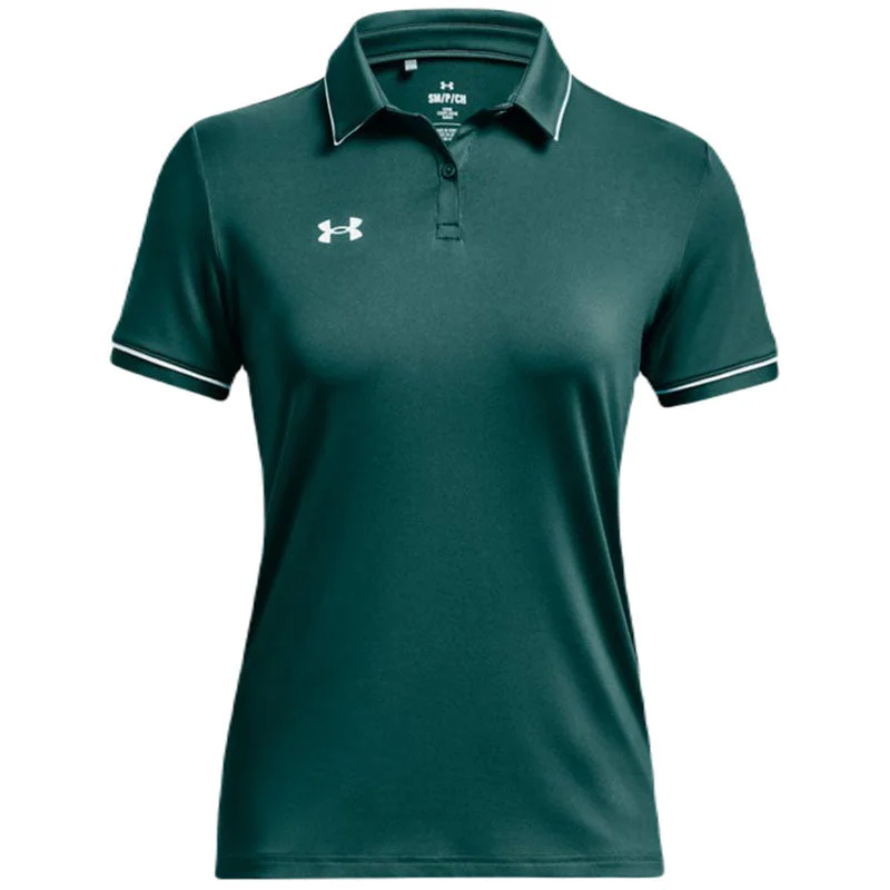 Modern Women's Apparel Under Armour Women's Coastal Teal/White Team Tipped Polo