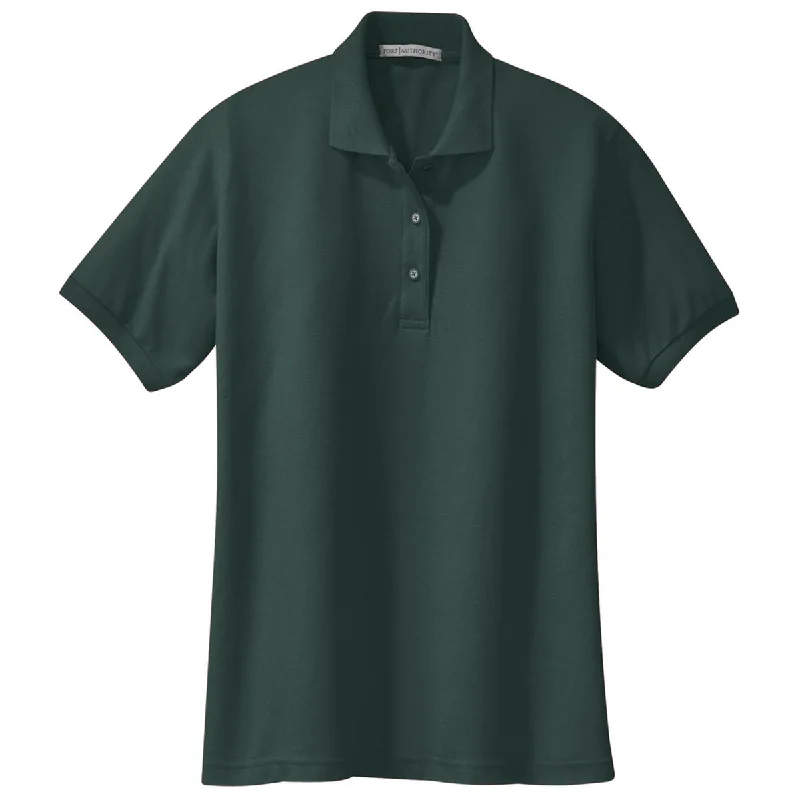 Women's Activewear Outfit Port Authority Women's Dark Green Silk Touch Polo