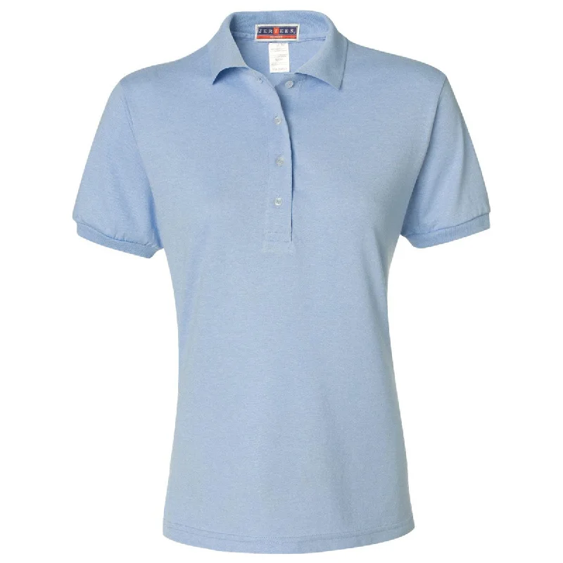 Modern Women's Wardrobe Essentials Jerzees Women's Light Blue Spotshield 50/50 Polo