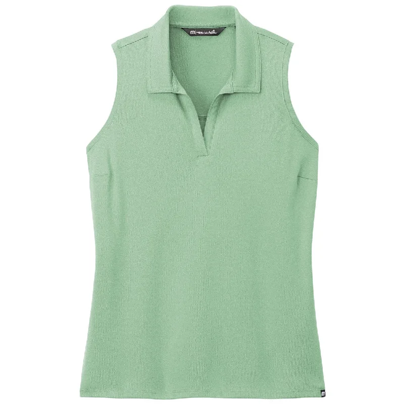 Women's Plus-Size Casual Outfit TravisMathew Women's Beryl Green Heather Coto Performance Sleeveless Polo