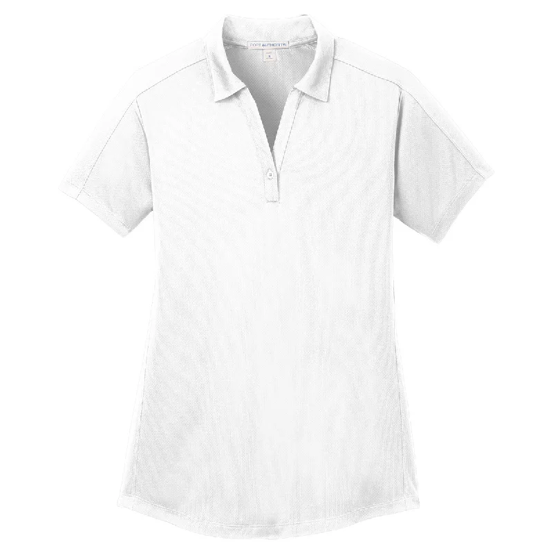 Women's Activewear Outfit Port Authority Women's White Diamond Jacquard Polo