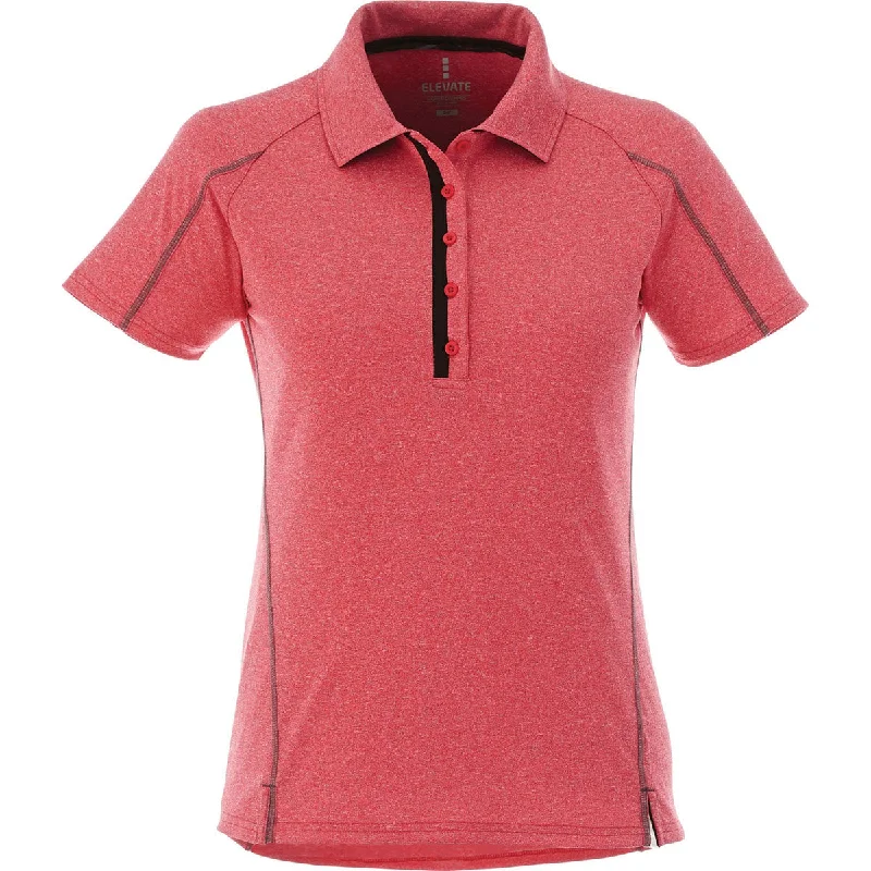 Comfortable Women's Outfits Elevate Women's Team Red Heather Macta Short Sleeve Polo