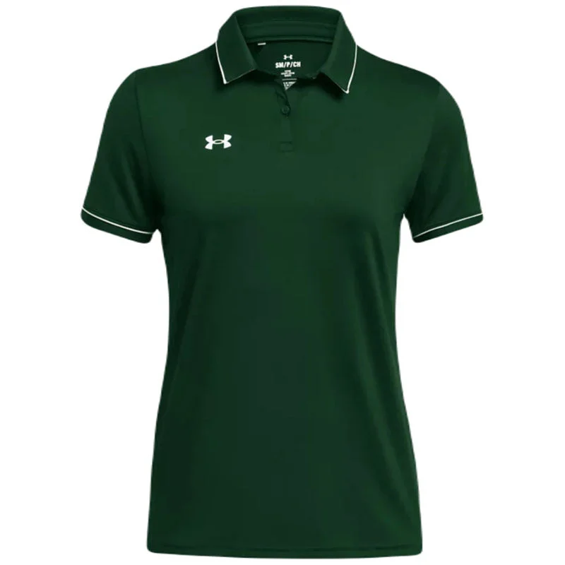 Women Fashion Under Armour Women's Forest Green/White Team Tipped Polo