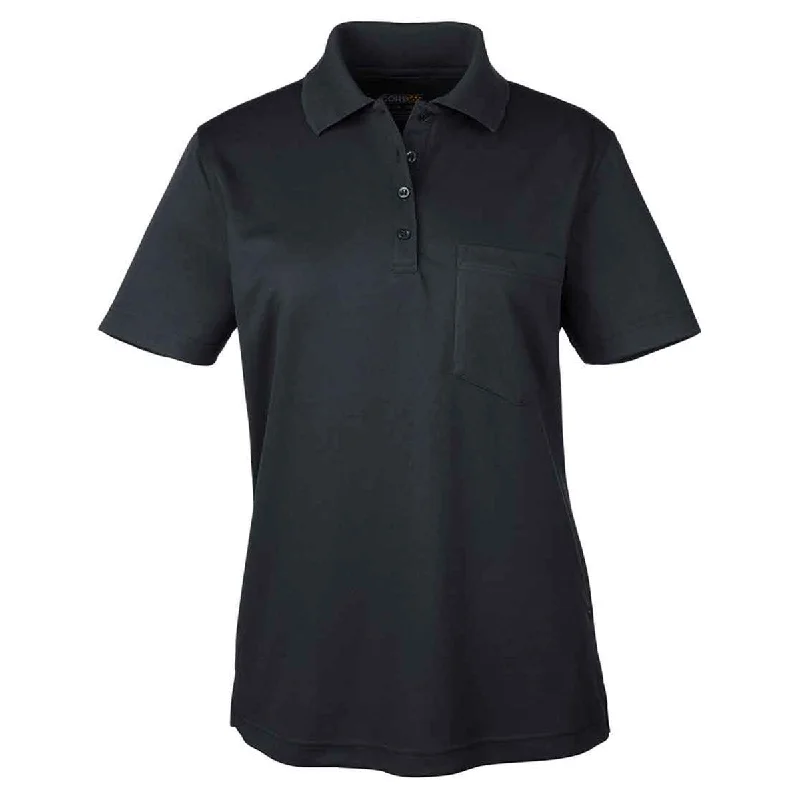 Women's Elegant Evening Outfit Core 365 Women's Black Origin Performance Pique Polo with Pocket