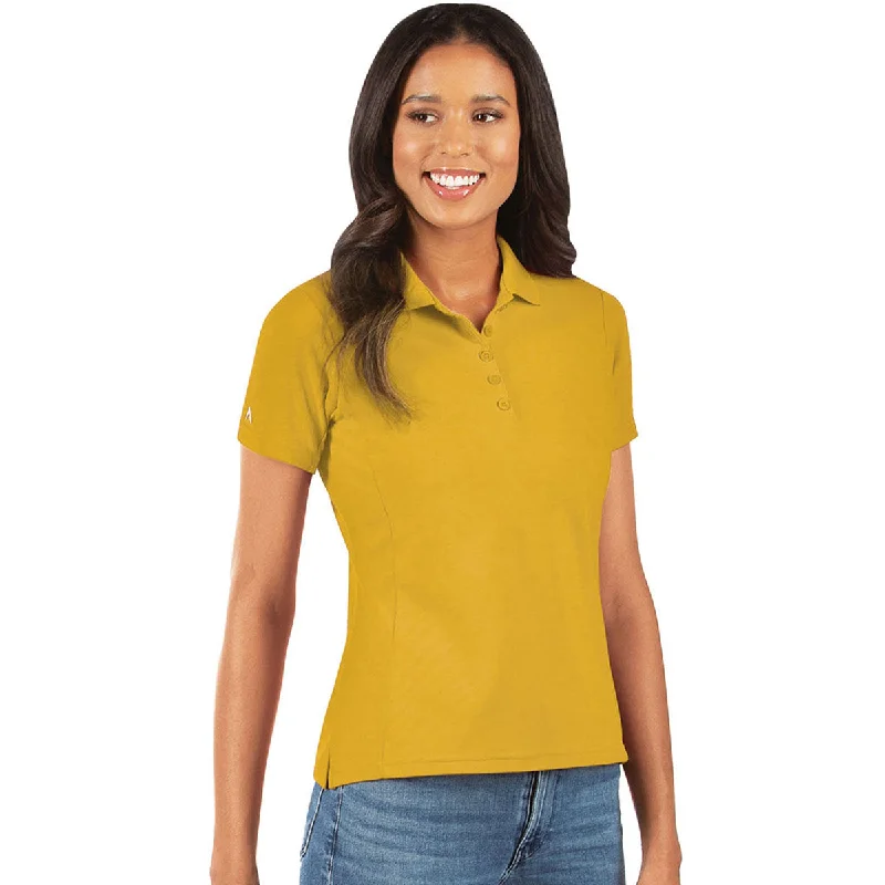 Latest Trends Antigua Women's Gold Legacy Short Sleeve Polo Shirt