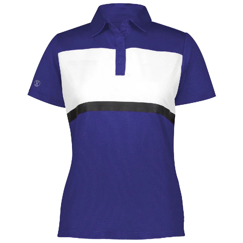 Affordable Women's Garments Holloway Women's Purple/White Prism Bold Polo