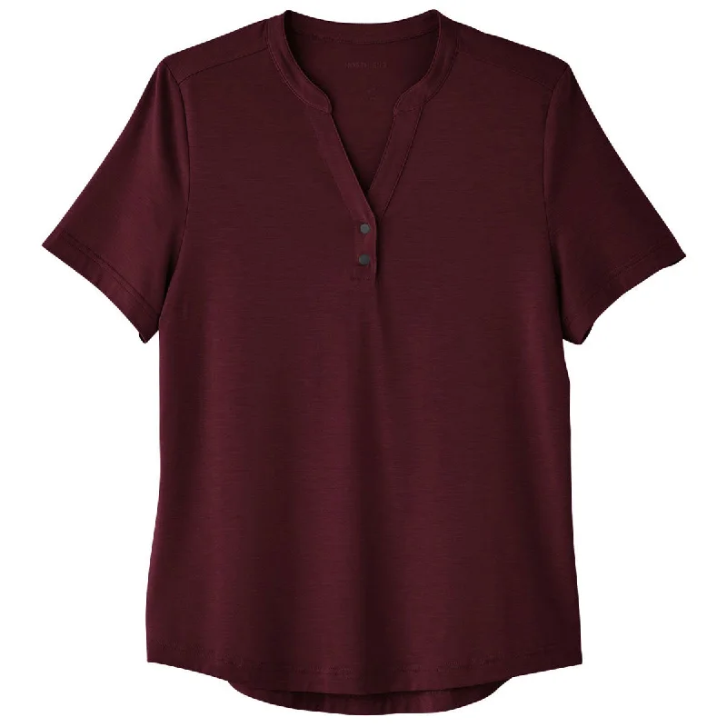 Sale Clothes Online North End Women's Burgundy Jaq Snap-Up Stretch Performance Polo