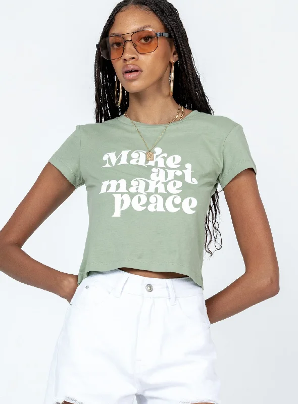 Vintage Fashion Make Art Tee Green