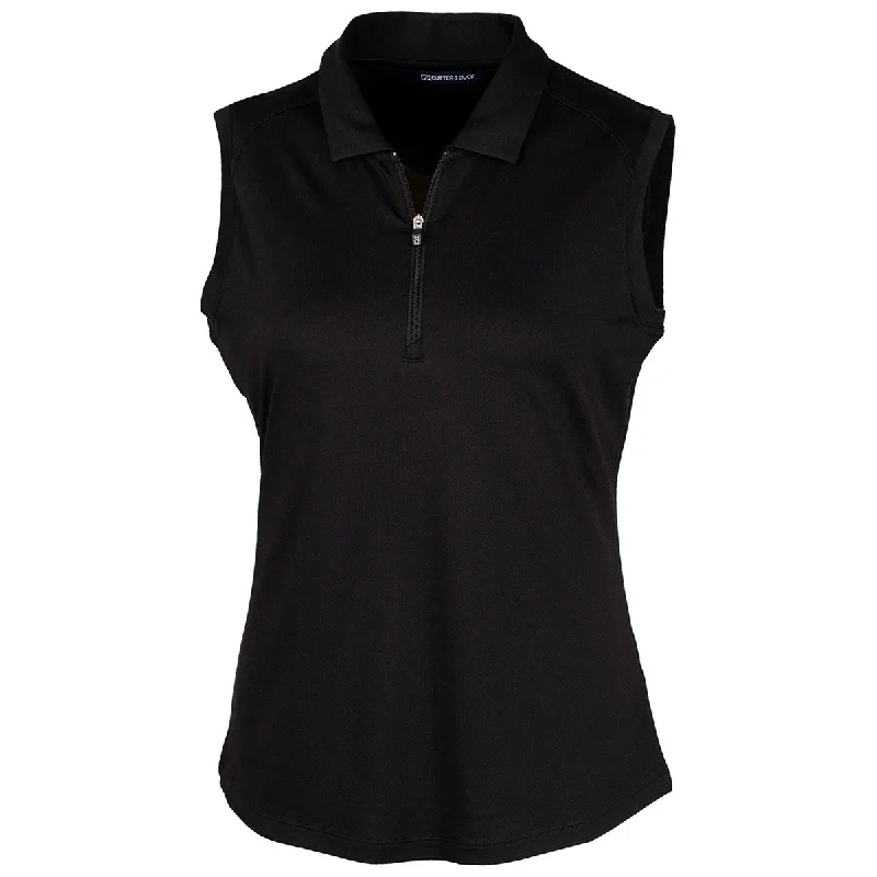 Comfortable Clothes Cutter & Buck Women's Black Forge Sleeveless Polo