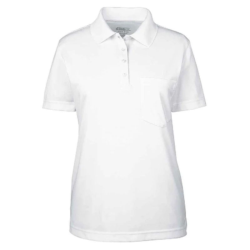 Women's Clothing for Every Occasion Core 365 Women's White Origin Performance Pique Polo with Pocket