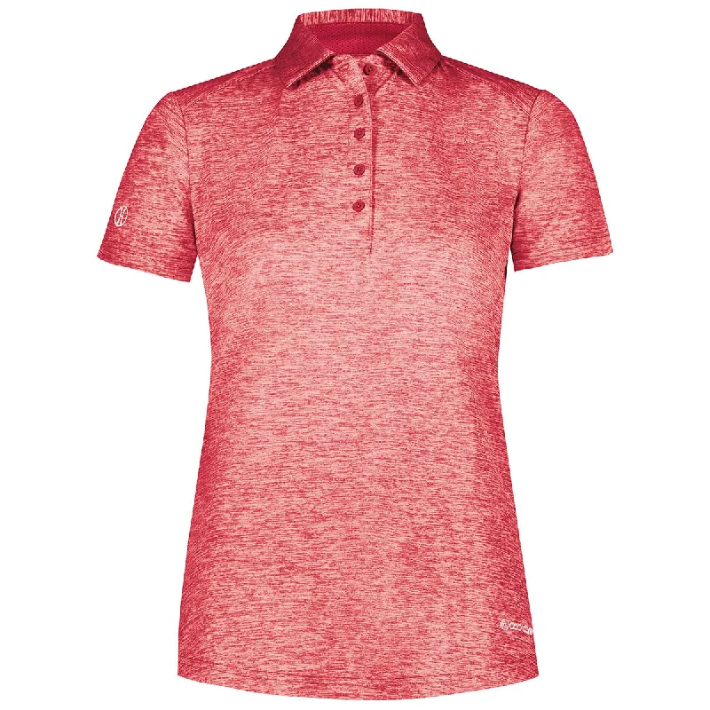 Women's Romantic Outfit Holloway Women's Scarlet Heather Electrify Coolcore Polo