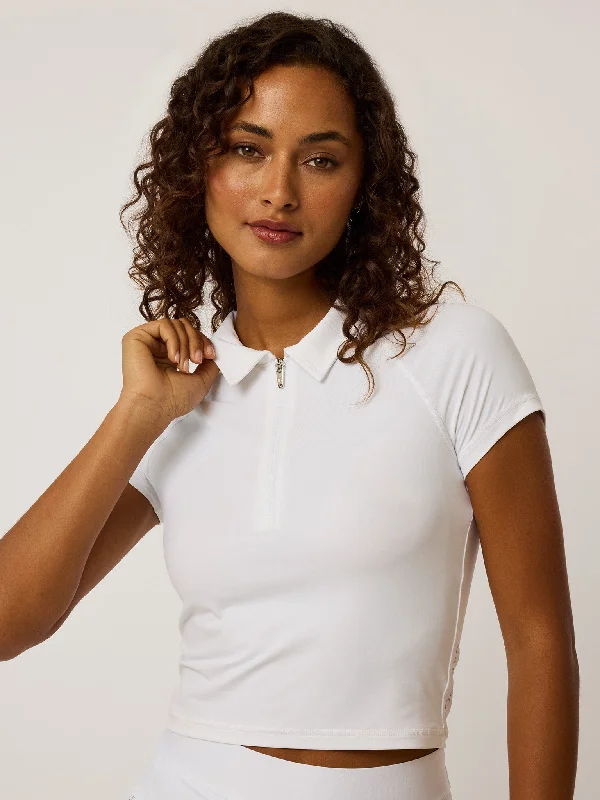 Fashionable Dresses for Women Halley Quarter-Zip Cropped Polo