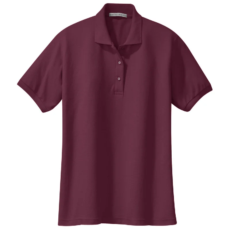 Women's Professional Outfit Port Authority Women's Burgundy Silk Touch Polo