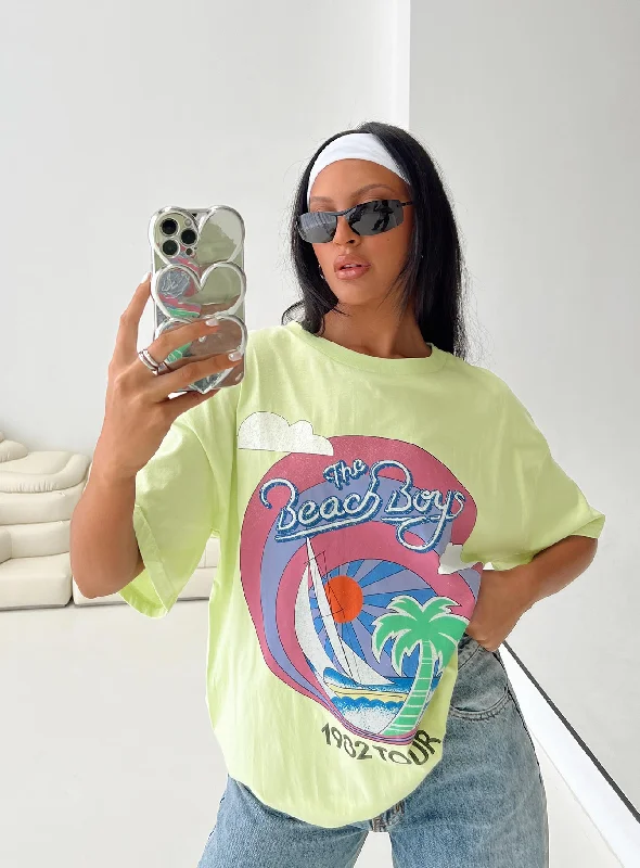 Women's Outfit For The Office The Beach Boys 1982 Oversized Tee Green