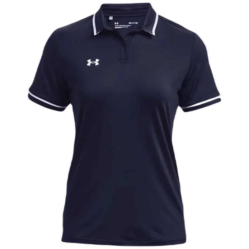 Plus Size Women's Fashion Under Armour Women's Midnight Navy/White Team Tipped Polo