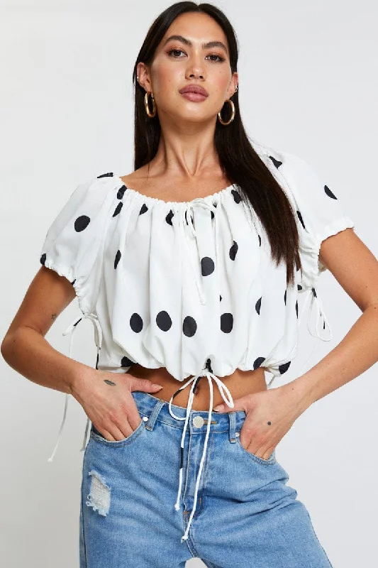 Flash Discount Polka Dot Crop Top