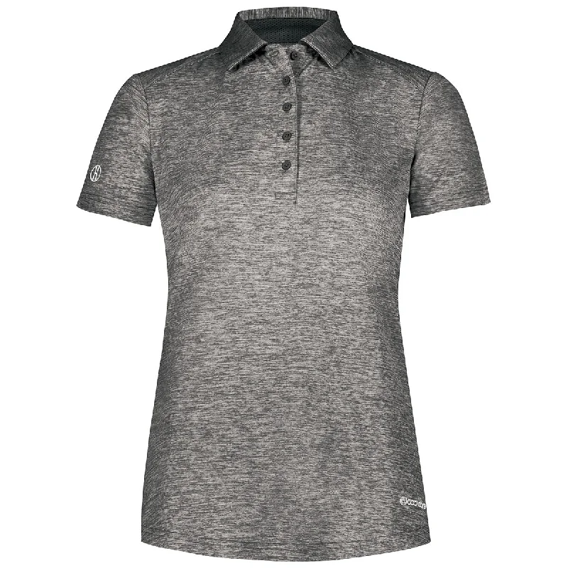 Women's Work Outfit For The Office Holloway Women's Black Heather Electrify Coolcore Polo