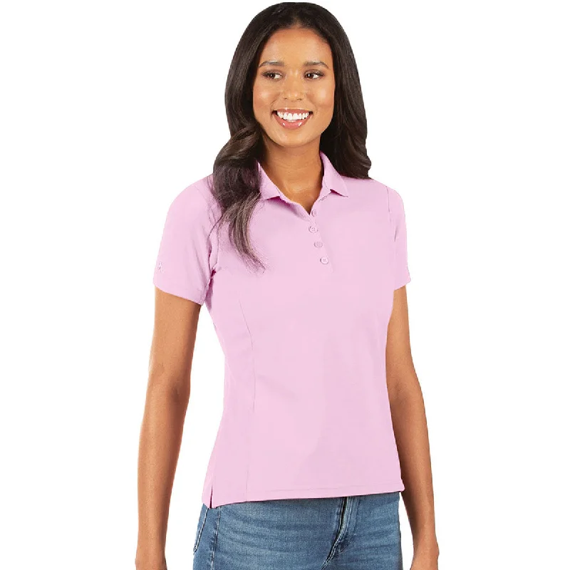 Women's Vintage Attire Antigua Women's Mid Pink Legacy Short Sleeve Polo Shirt