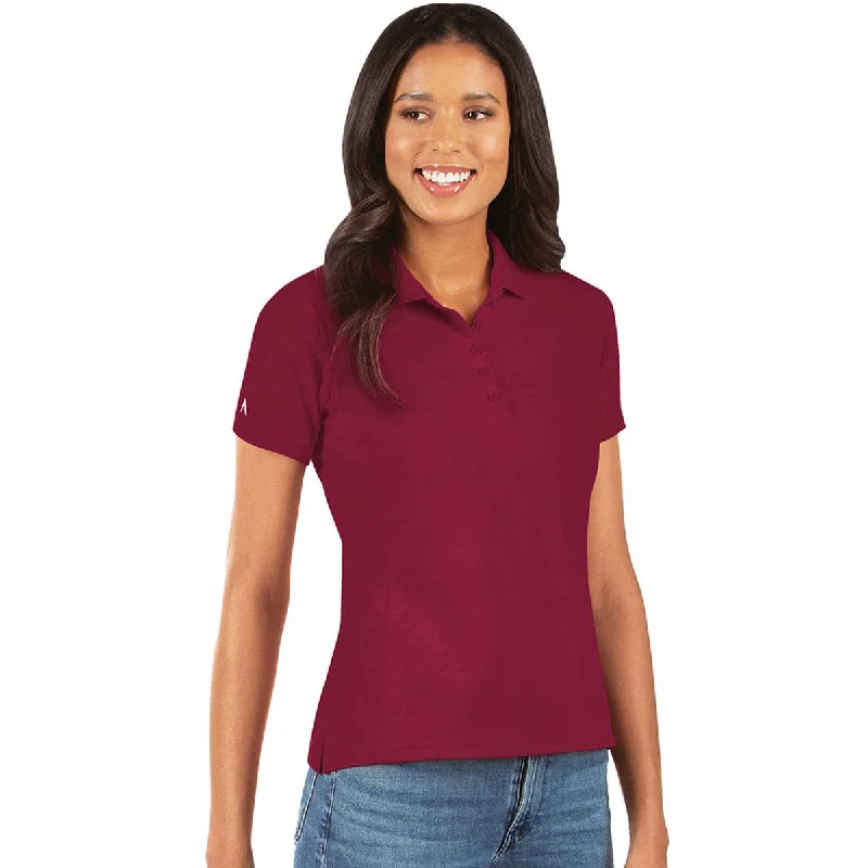 Stylish Women's Garments Antigua Women's Cabernet Legacy Short Sleeve Polo Shirt