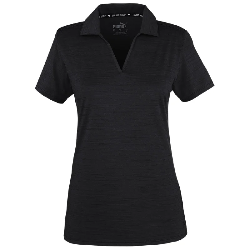 Women's Relaxed Outfit Puma Golf Women's Puma Black Heather Cloudspun Coast Polo