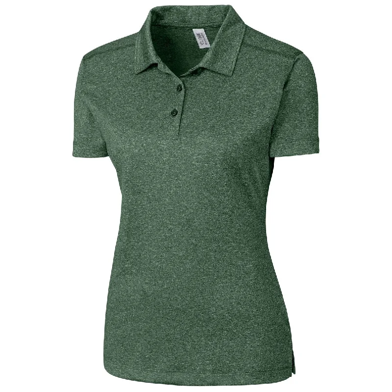 Women's Evening Wear Attire Clique Women's Bottle Green Heather Charge Active Short Sleeve Polo