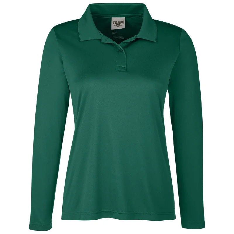 Save Big Team 365 Women's Sport Forest Zone Performance Long Sleeve Polo