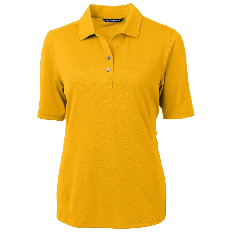 Women's Charming Outfit For Events Cutter & Buck Women's College Gold Virtue Eco Pique Recycled Polo