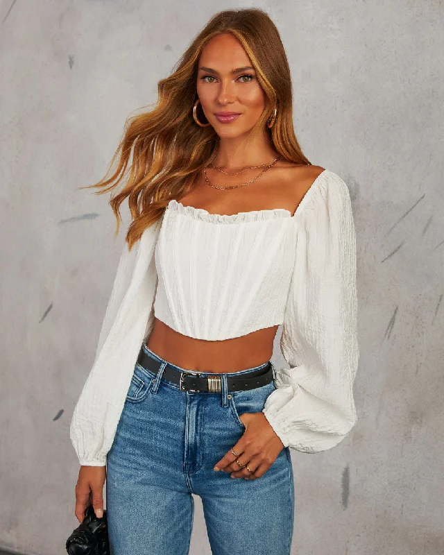 Women's Work Outfit Melinda Puff Sleeve Corset Top