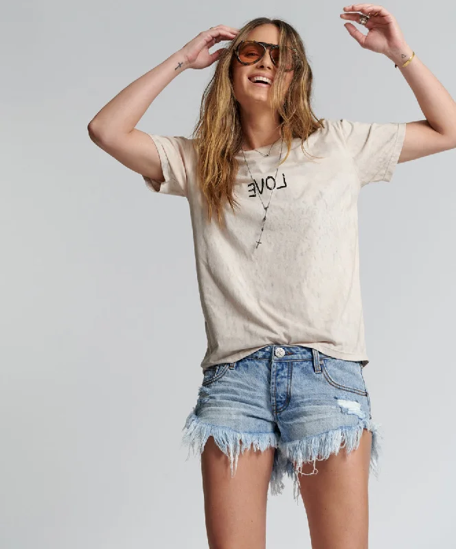 Laid-Back Elegance LOVE STAINED ORGANIC COTTON CREW TEE