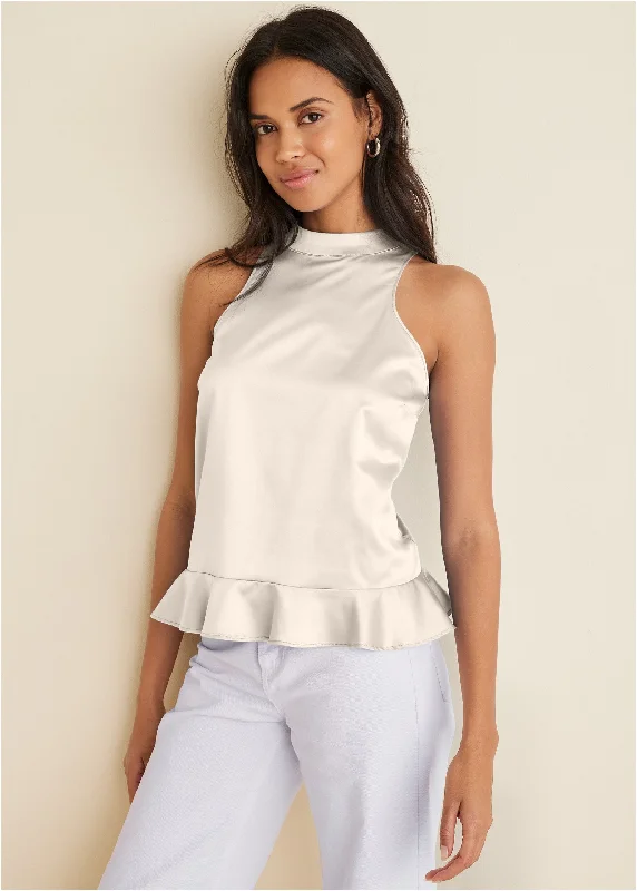 Seasonal Sale Peplum Top - Off White