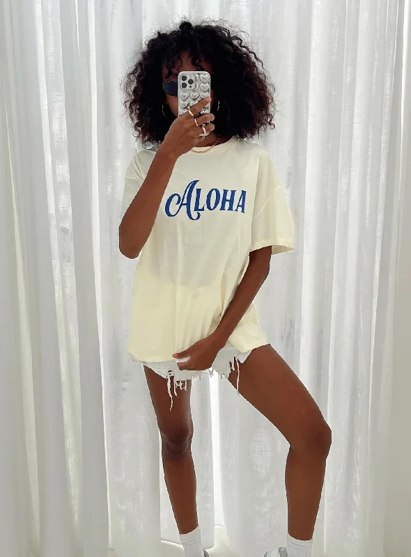 Women's Outdoor Attire Aloha Oversized Tee Ivory