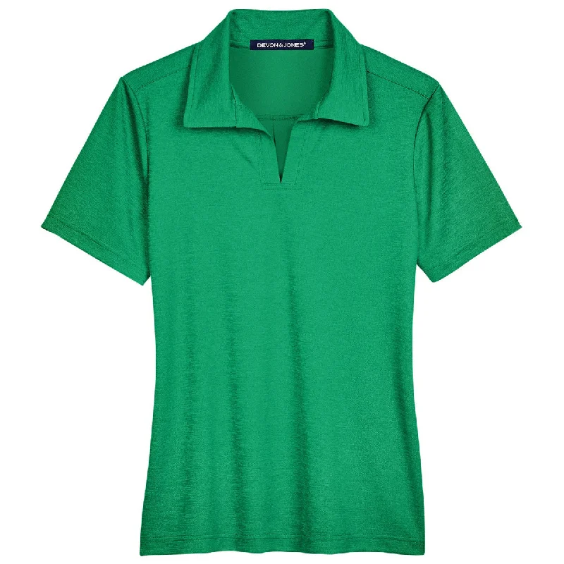 Luxury Women's Fashion Devon & Jones Women's Kelly Green Heather CrownLux Performance Address Melange Polo