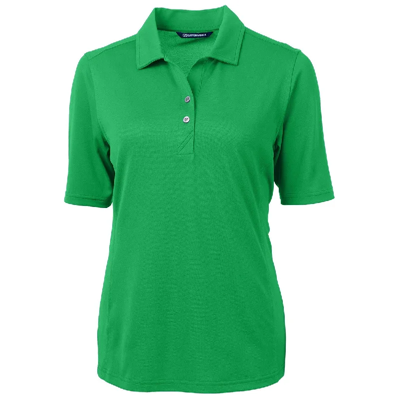 Women's Vintage-Inspired Outfit Cutter & Buck Women's Kelly Green Virtue Eco Pique Recycled Polo