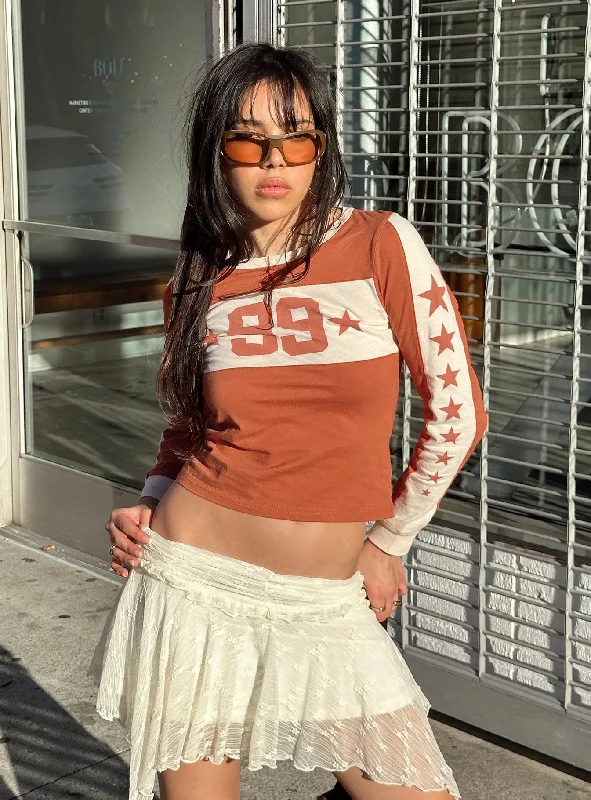 Sporty Streetwear 99 Roa Long Sleeve Top Orange