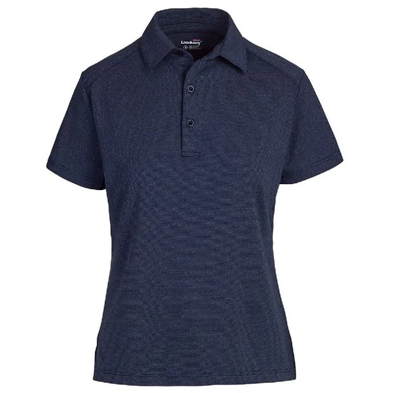 Women's Office Attire Landway Women's Heather Navy Reflex High Performance Polo