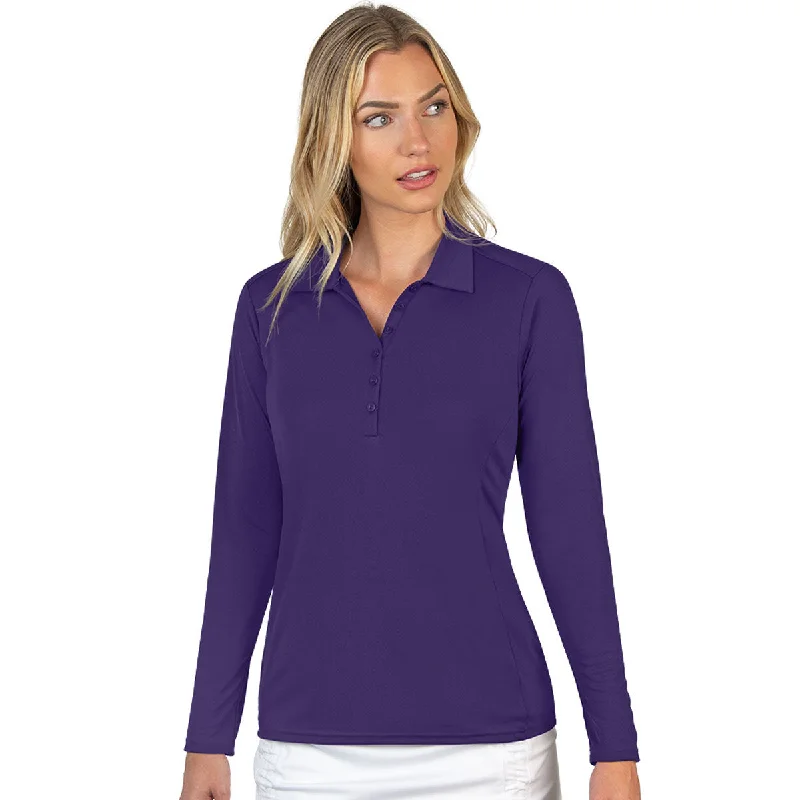 Women's Elegant Evening Attire Antigua Women's Dark Purple Tribute Long Sleeve T-Shirt